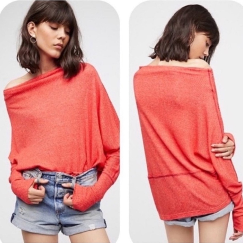 Free People We The‎ Free Londontown Drapey Ribbed Thermal Top Size Medium